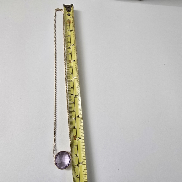 14K Gold Amethyst Solitaire Necklace – A Whisper of Elegance - Picture 7 of 10